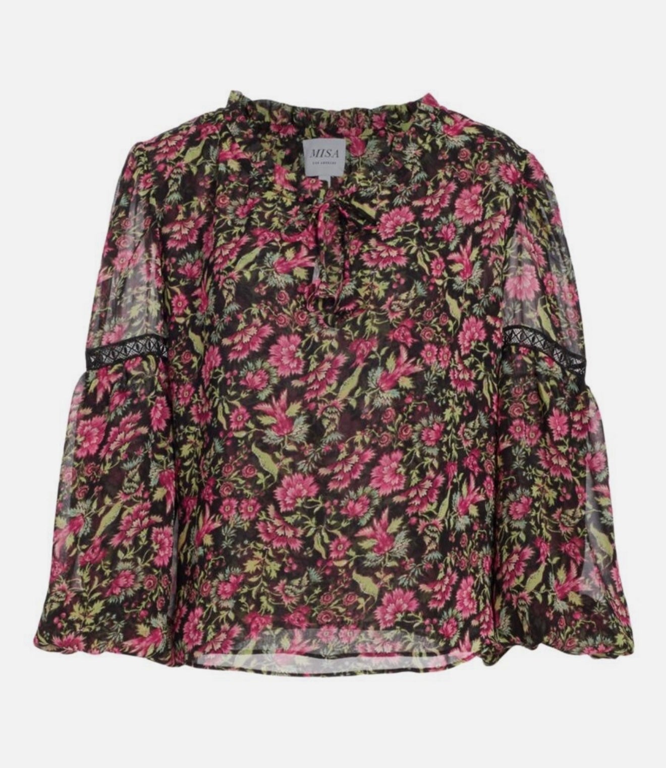Misa Los Angeles Alicia Floral Flare-Sleeve Blouse