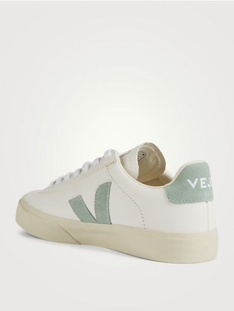 VEJA leather sneaker in white and matcha (light green), w box