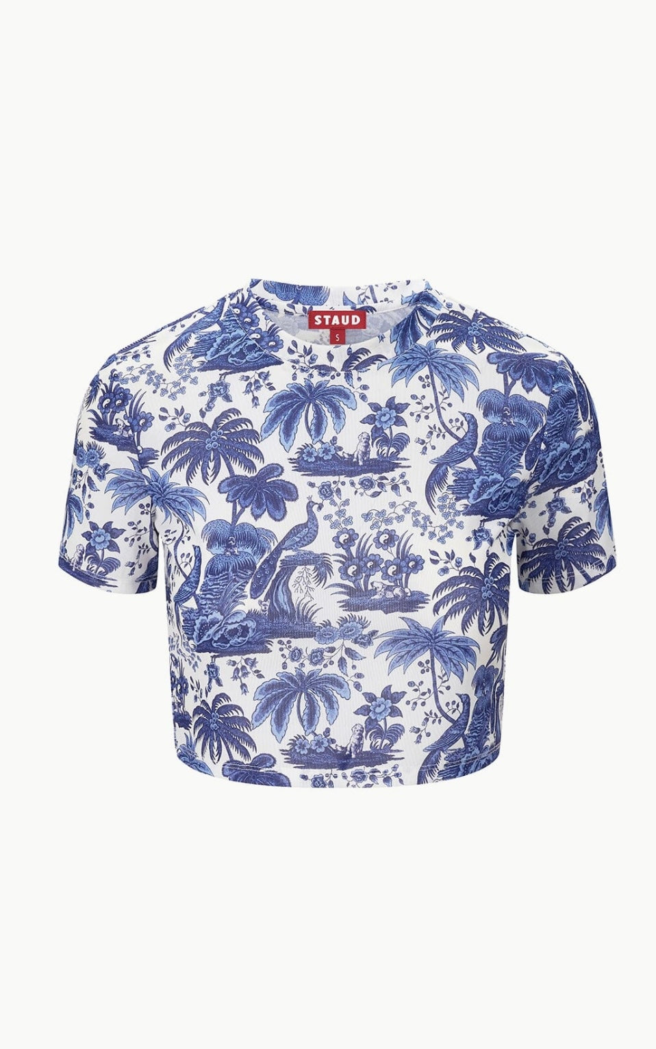 STAUD - FERNANDA COVERUP TOP & BOYANA SHOTS IN BLUE TOILE