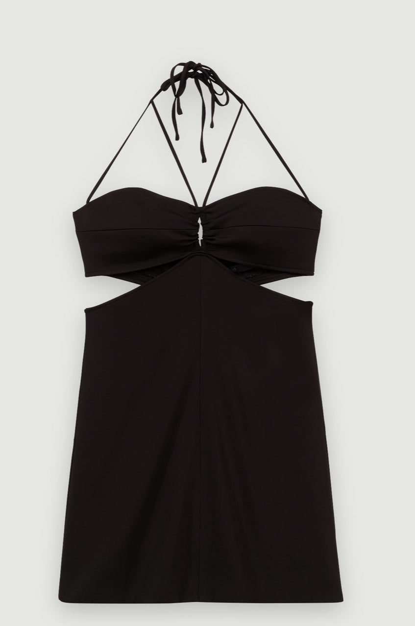 MAJE
Cutout crepe halterneck mini dress