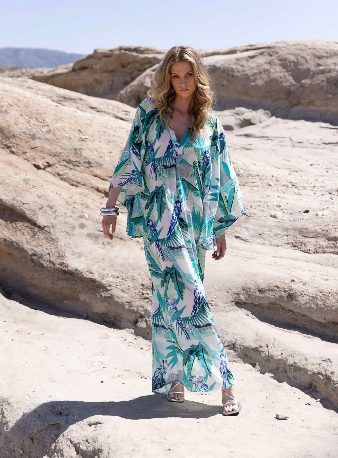 TAJ by SABRINA CRIPPA DELFINA DRESS - TRES MARIAS GREEN, Small