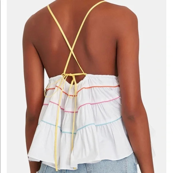 Staud V-Neck Sleeveless Crop Top