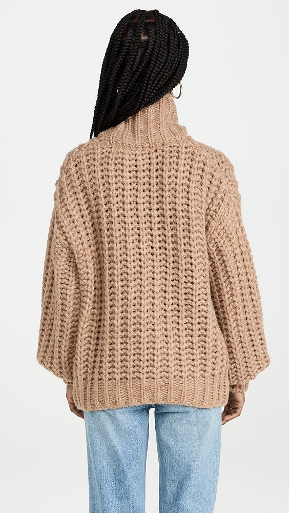 Anine Bing Iris Merino Wool Alpaca Blend Turtleneck