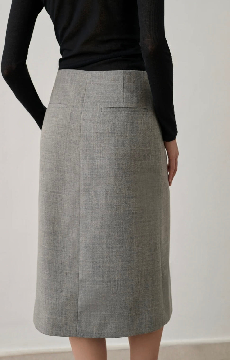 Soeur Idra wrap skirt in marl linen