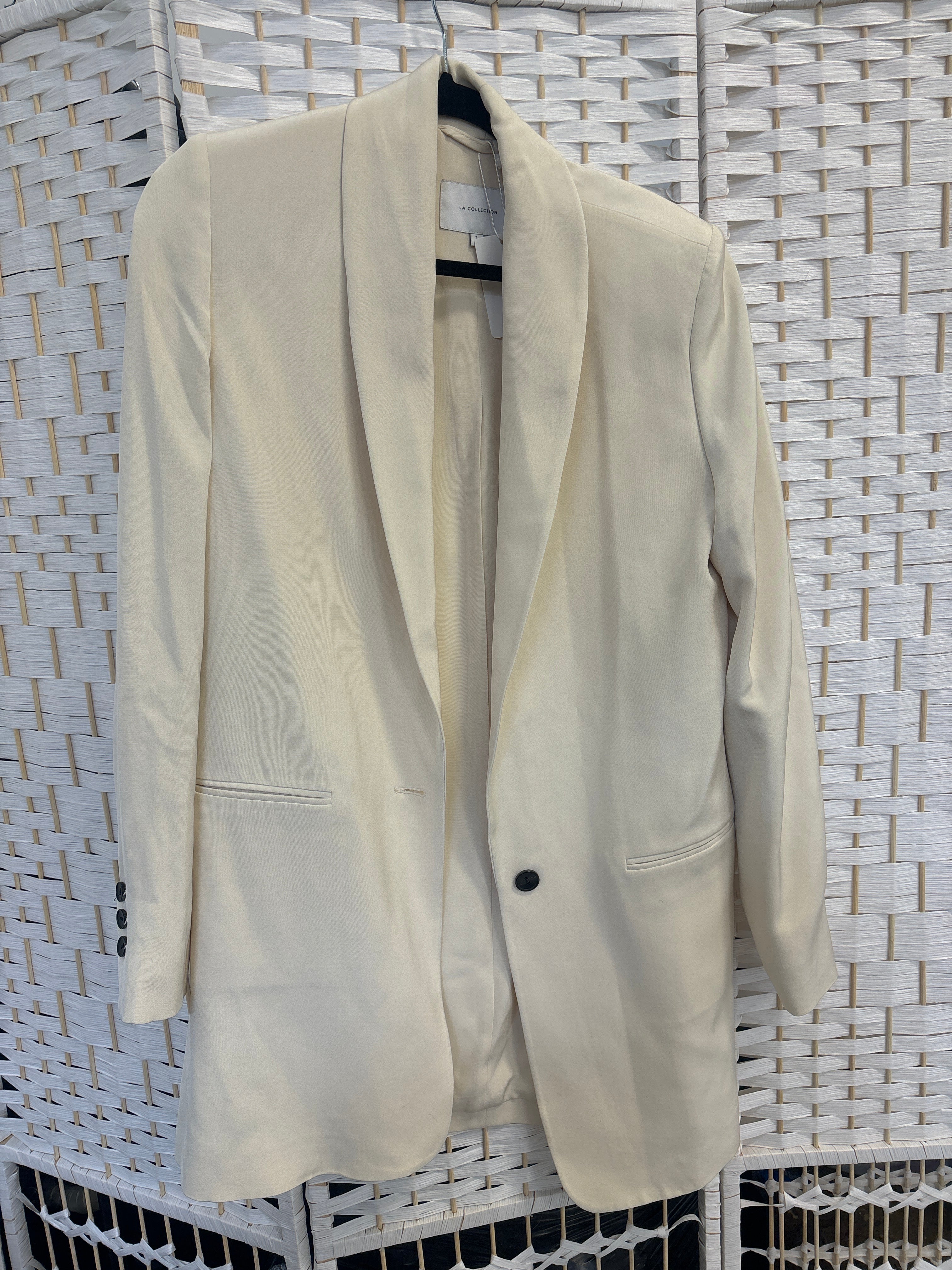 LA COLLECTION white silk blazer