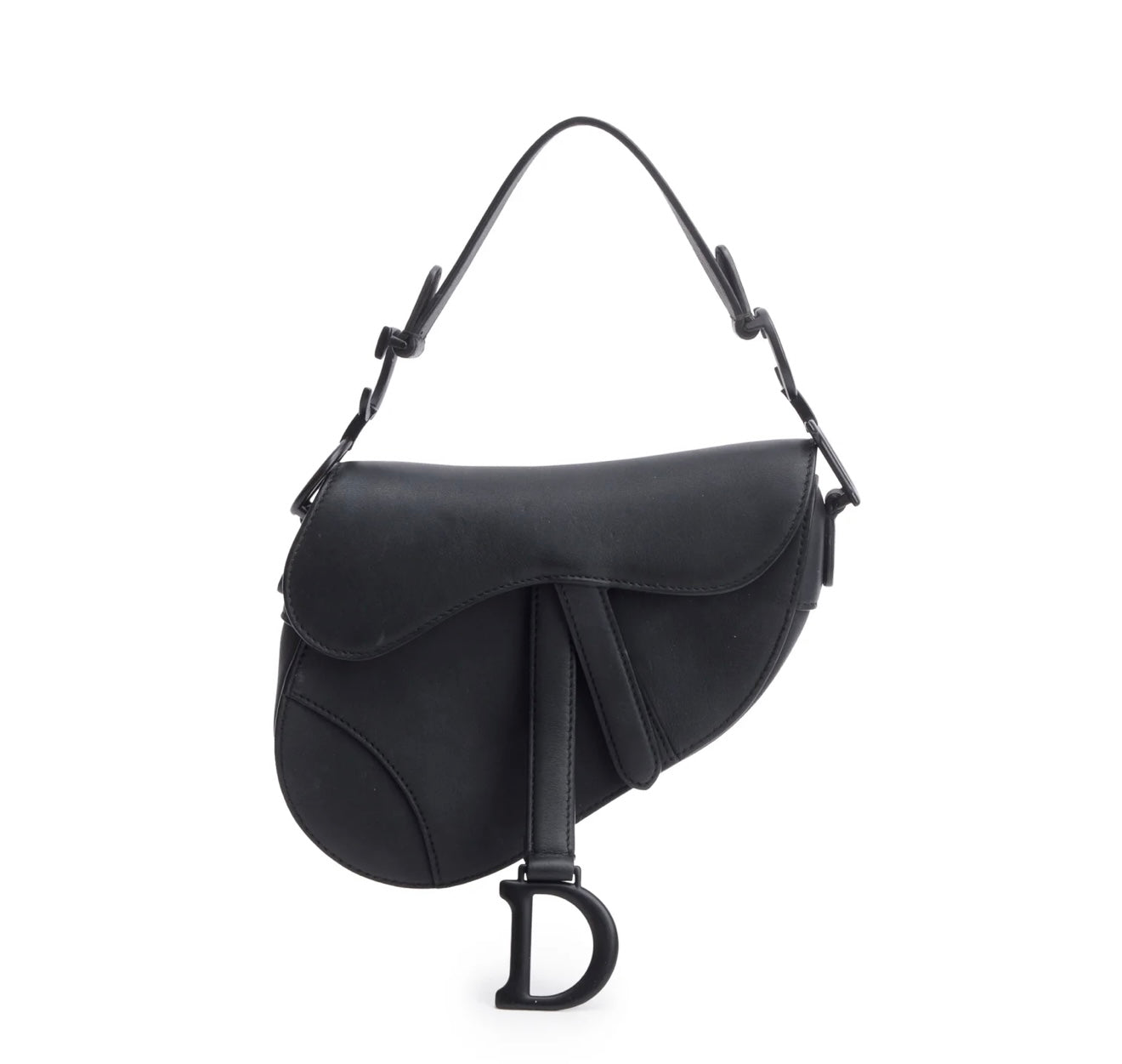 CHRISTIAN DIOR
Black Ultramatte Calfskin Leather Saddle Bag