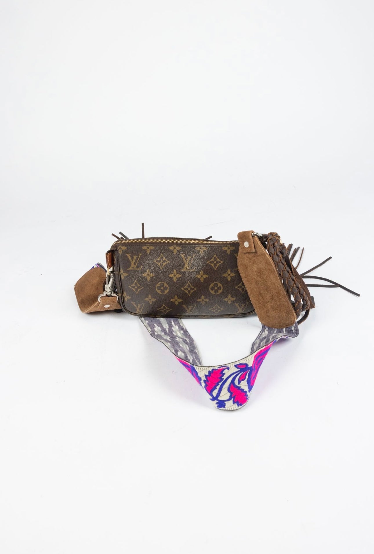 LOUIS VUITTON one of a kind fringe bag with custom guitar strap