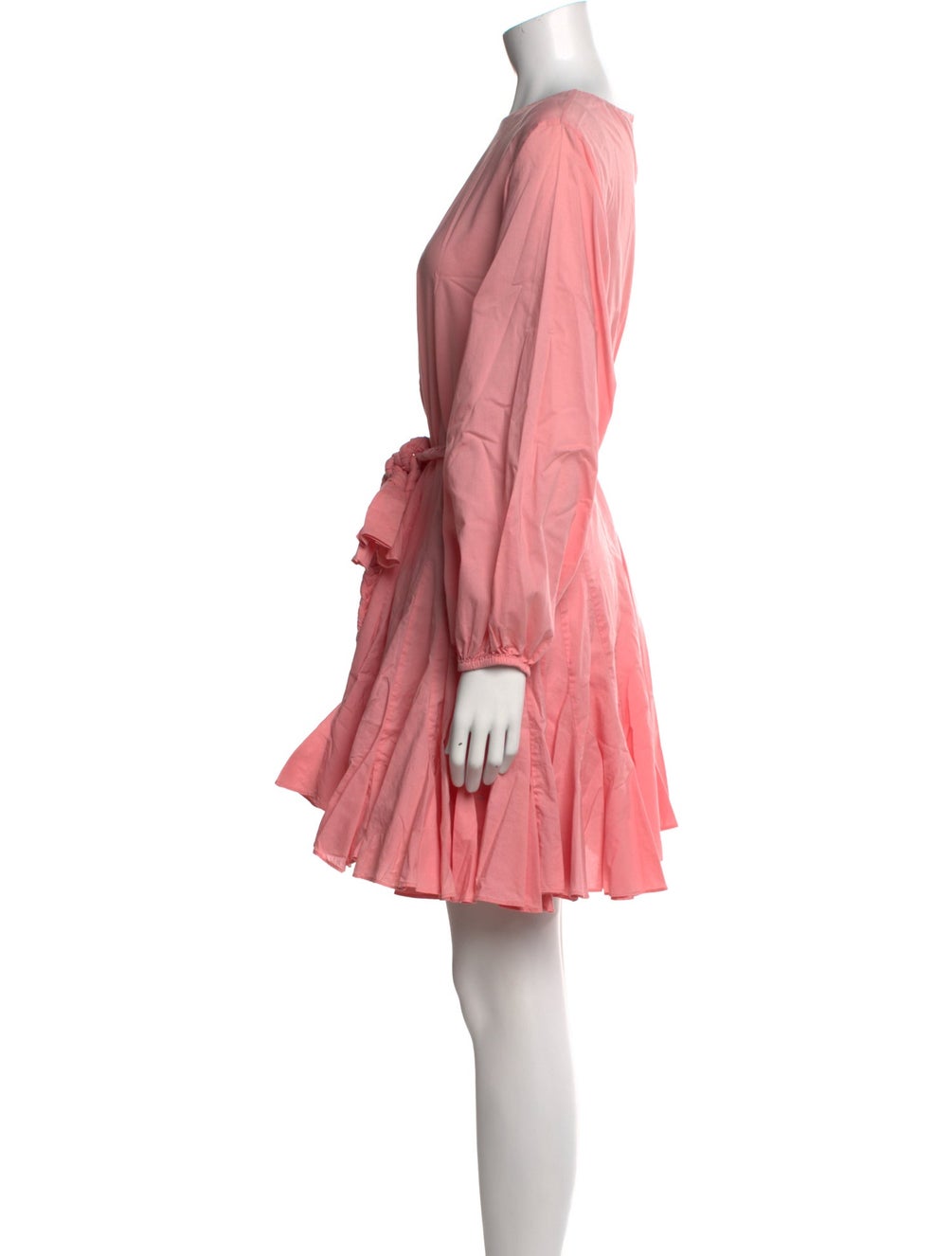 RHODE pink/coral long sleeve mini dress with braided belt