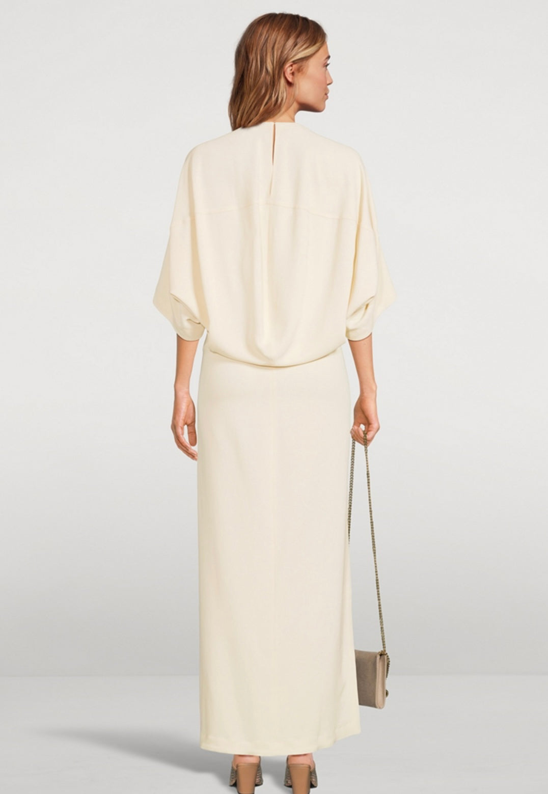 Stella McCartney Broderie Anglaise Cut-Out Maxi Dress in Cream