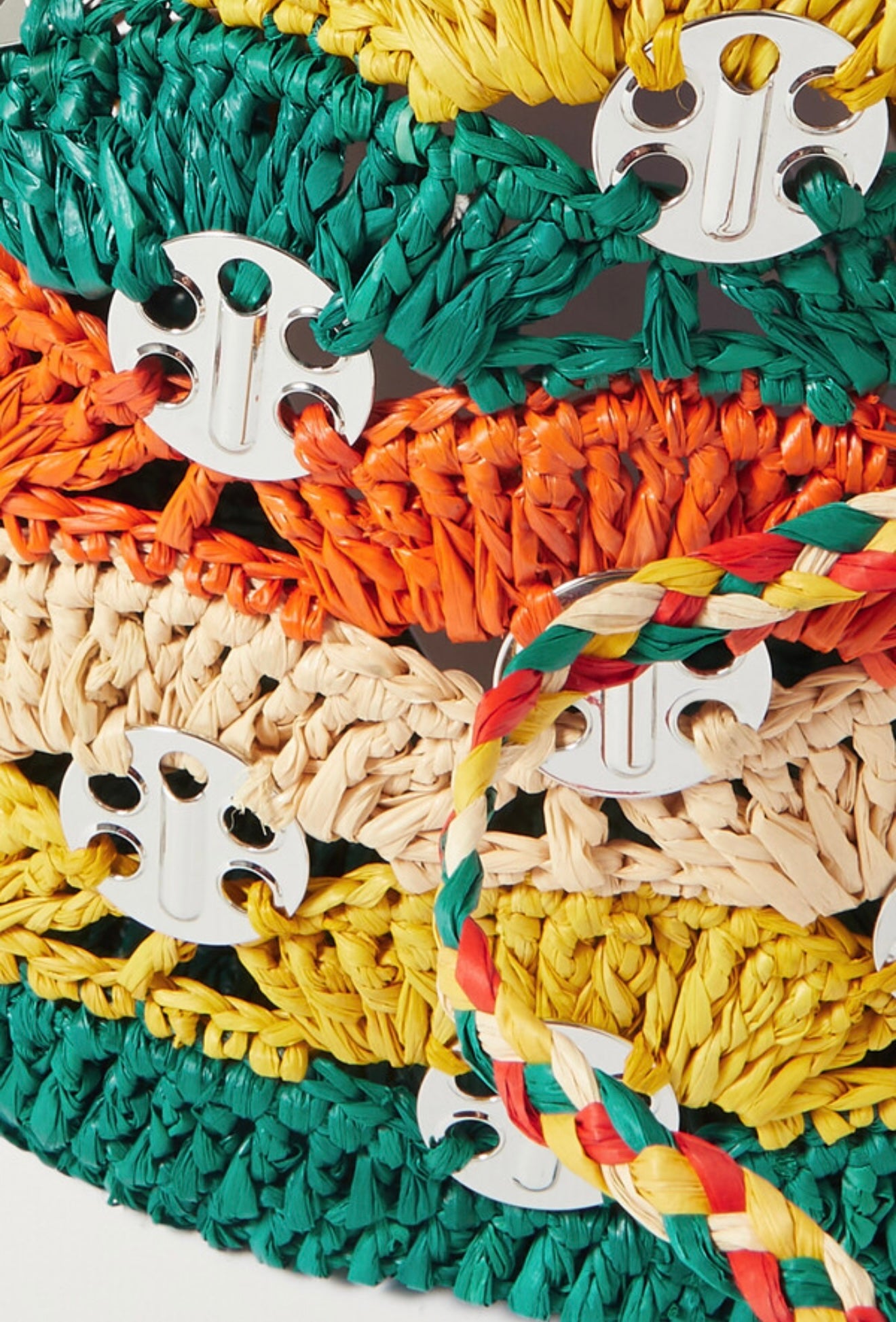 Paco Rabanne Woven Raffia Bucket Bag - Green