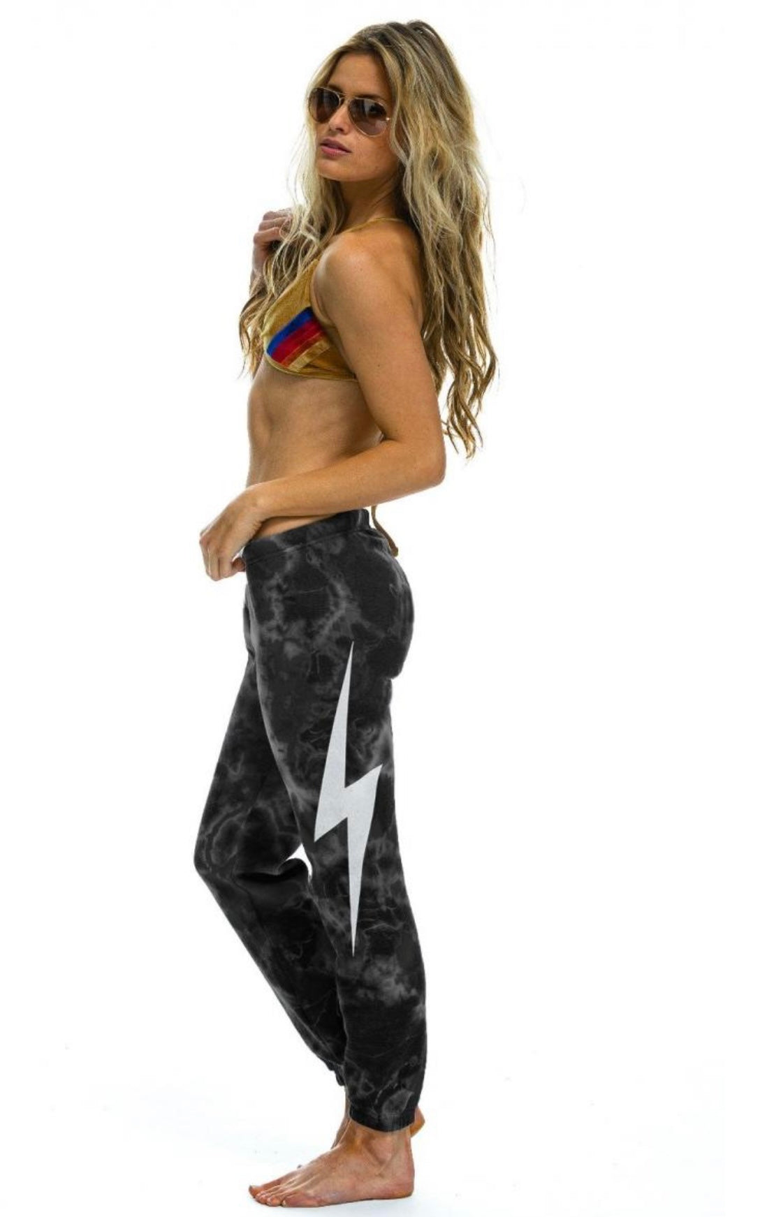 AVIATOR NATION tie dye lightning bolt sweatpants