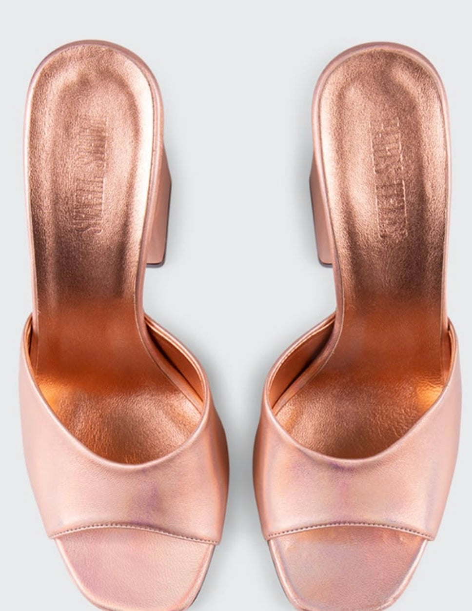 PARIS TEXAS ANJA MULE METALLIC RAINBOW PEACH