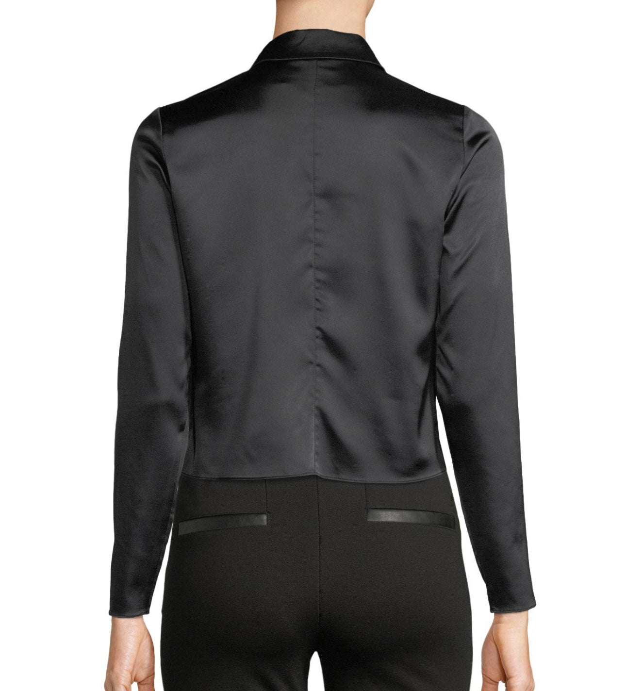 Alexis
Nata Tie-Front Satin Button-Down Top
