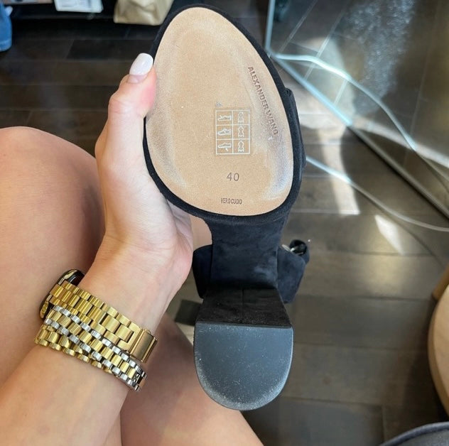 ALEXANDER WANG
Keke Suede Platform Ankle-Cuff Sandals, Black