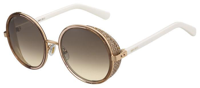 JIMMY CHOO rose gold sunglasses with white arms