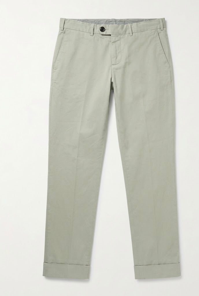 BRUNELLO CUCINELLI faded green khaki pants, italian fit