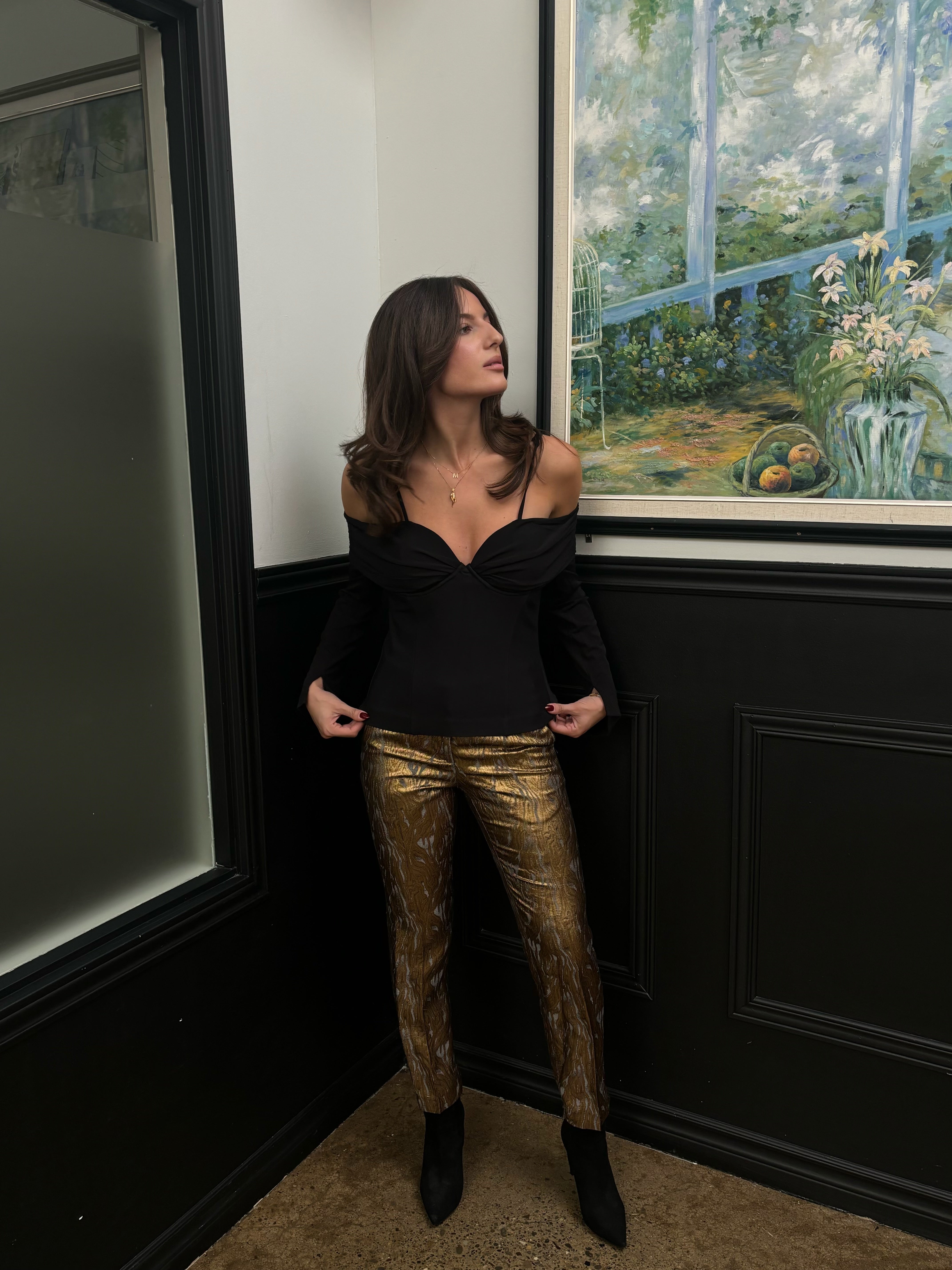 DRIES VAN NOTEN gold trousers