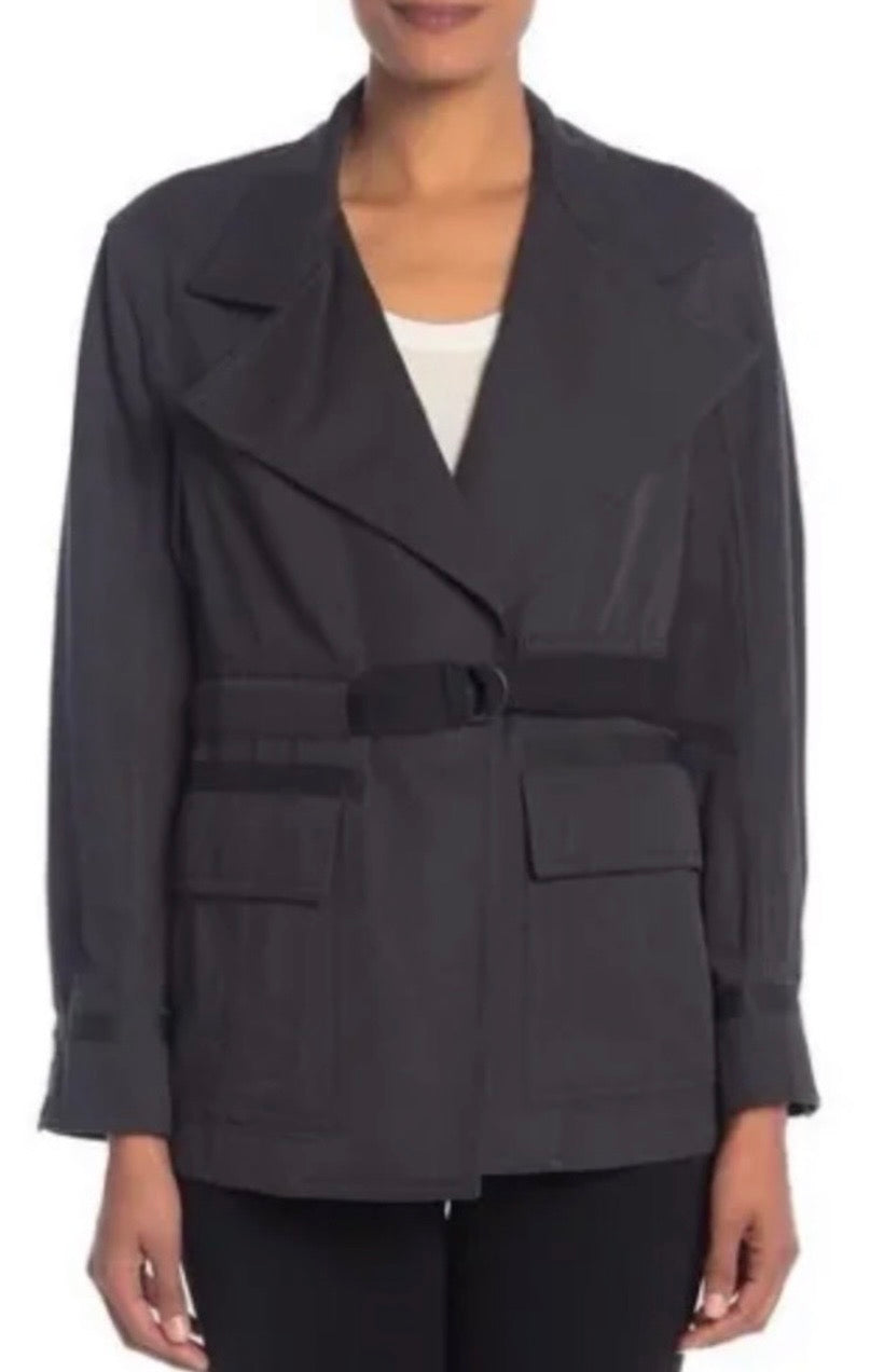 VINCE. charocal blazer with belt