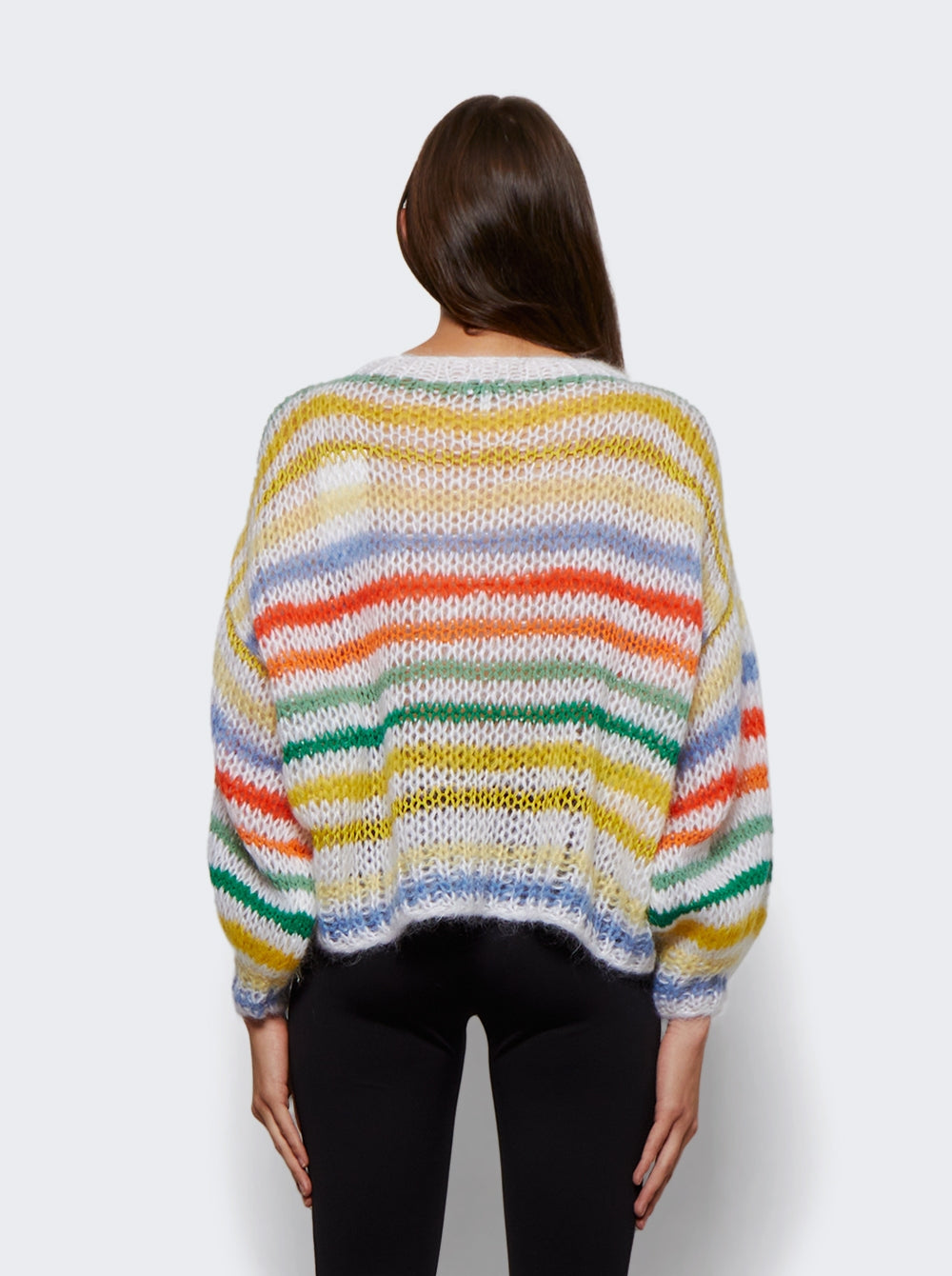 Loewe Anagram-Embroidered Stripe Mohair Sweater