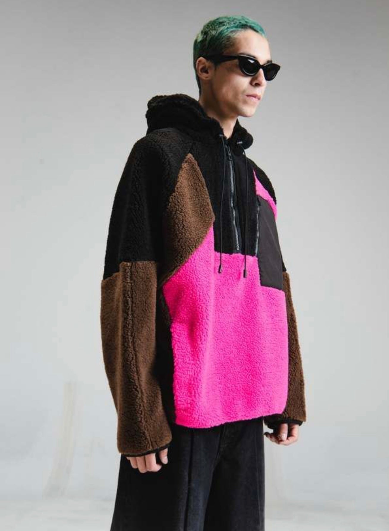 LOEWE - Fleece Patchwork Zip up Hoodie