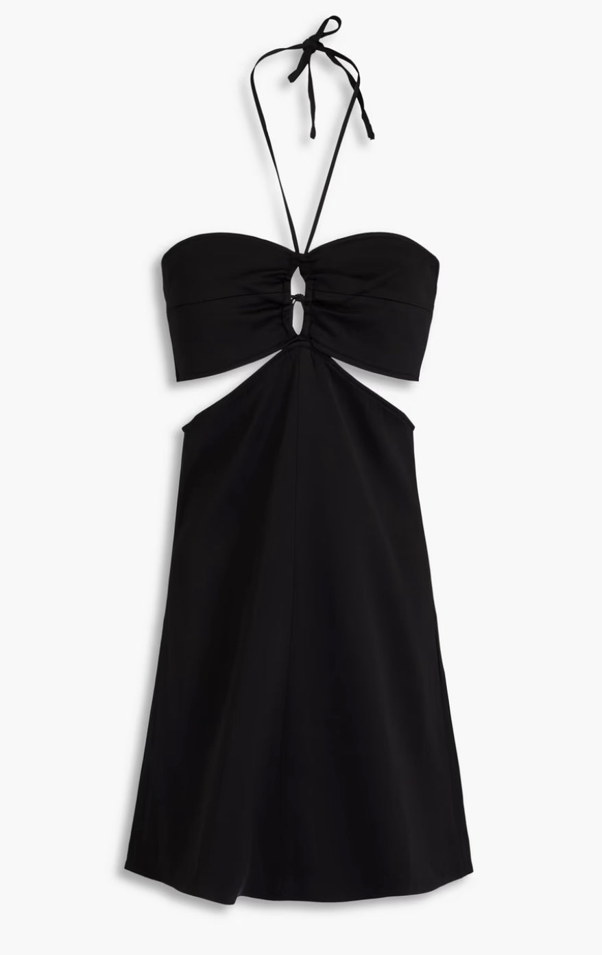 MAJE
Cutout crepe halterneck mini dress