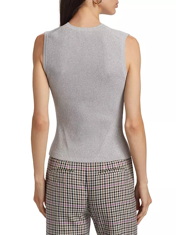 VERONICA BEARD metallic knit sweater vest
