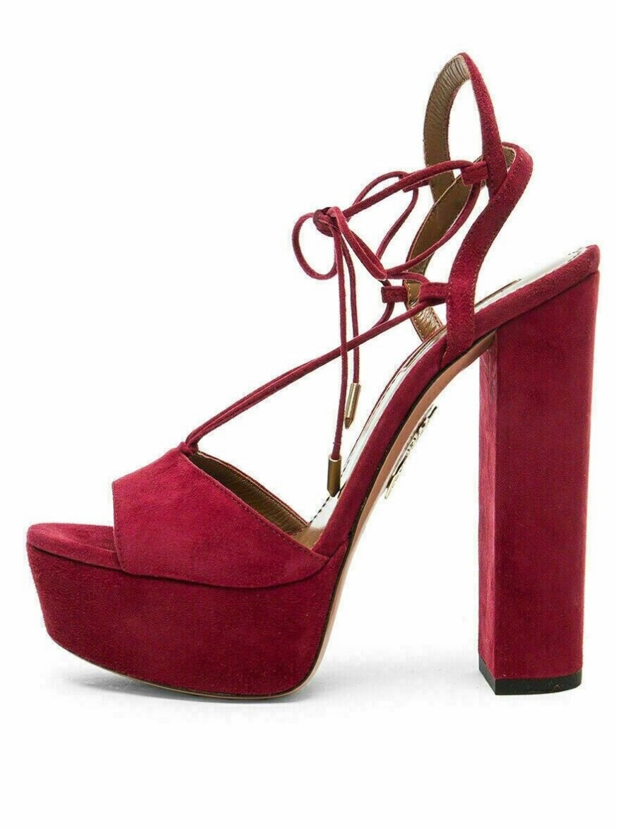 Aquazurra -  suede block heel with straps
