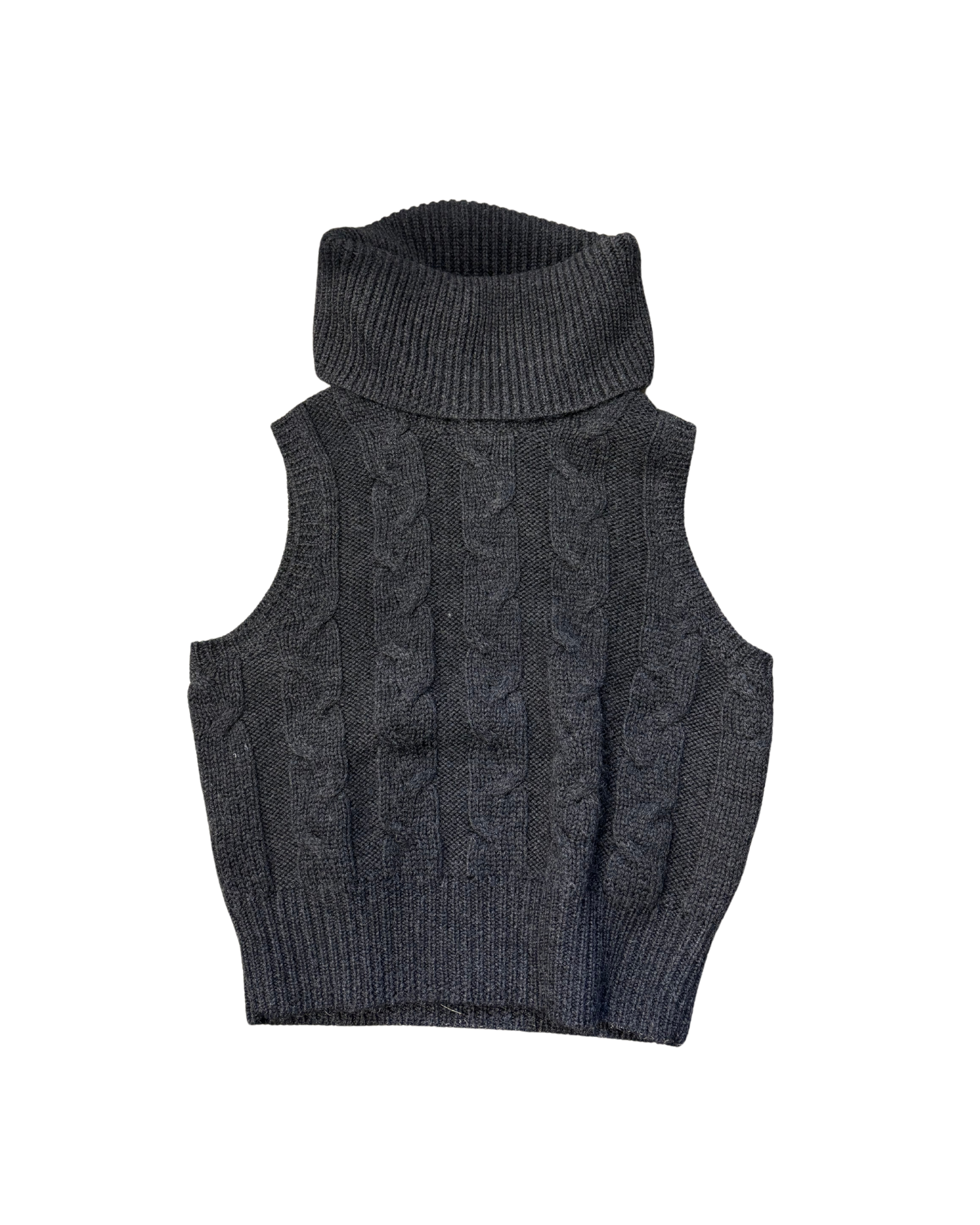 ROBERT RODRIGUEZ charcoal knit cropped sweater vest