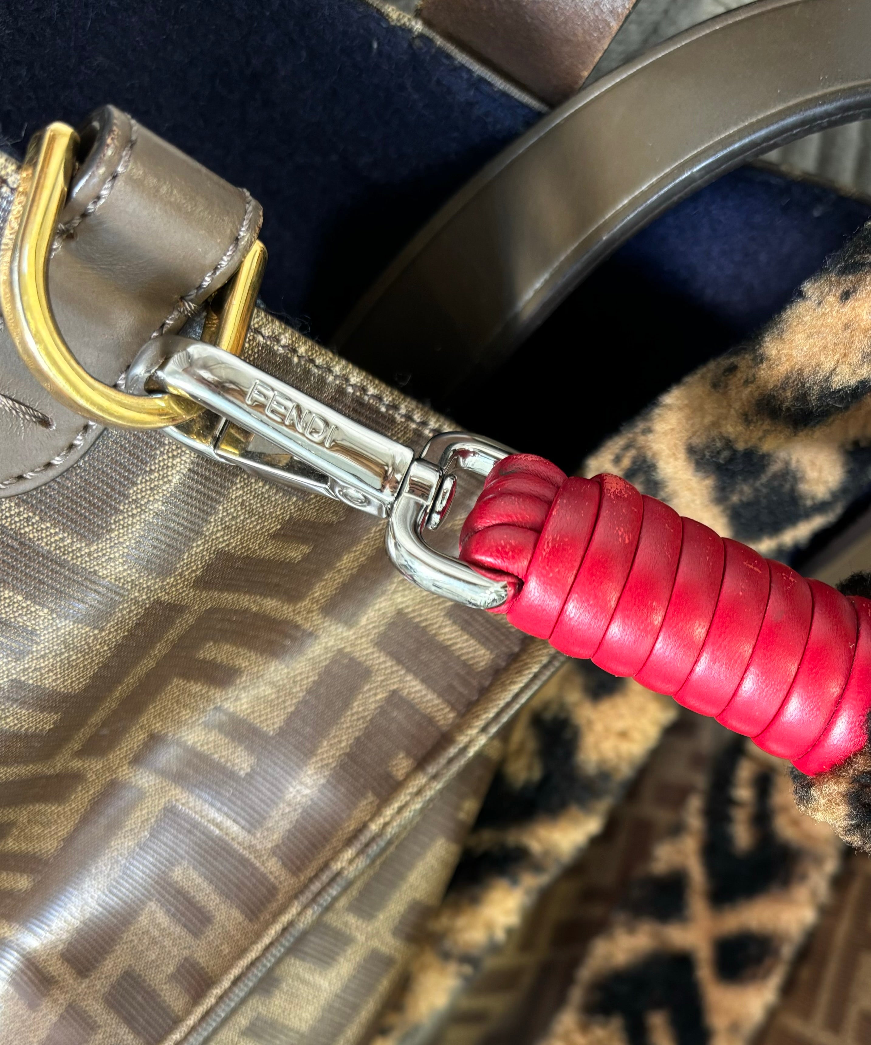 FENDI x FILA logo tote bag