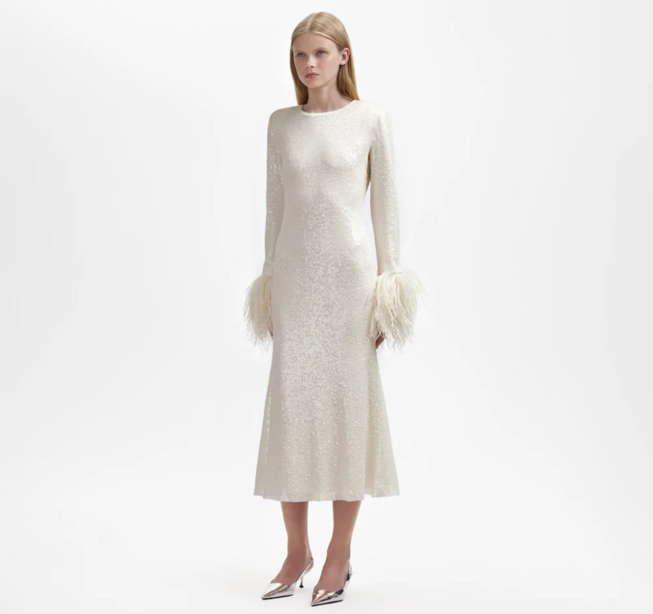 Self-Portrait - Sequin Feather Dress