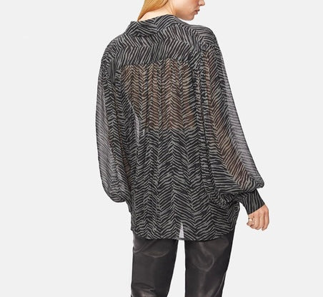 Anine Bing Sheer Zebra Blouse