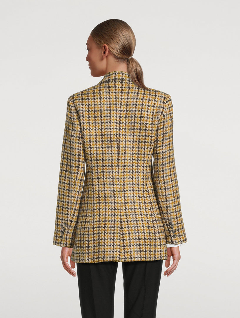 SMYTHE Boyfriend Blazer In Houndstooth Print