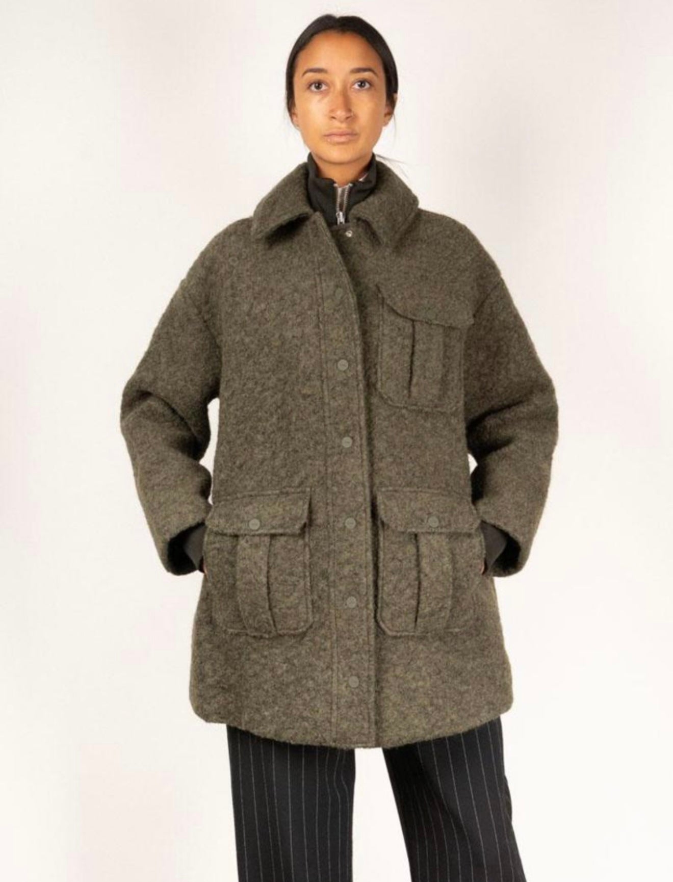 GANNI - BOUCLE WOOL JACKET