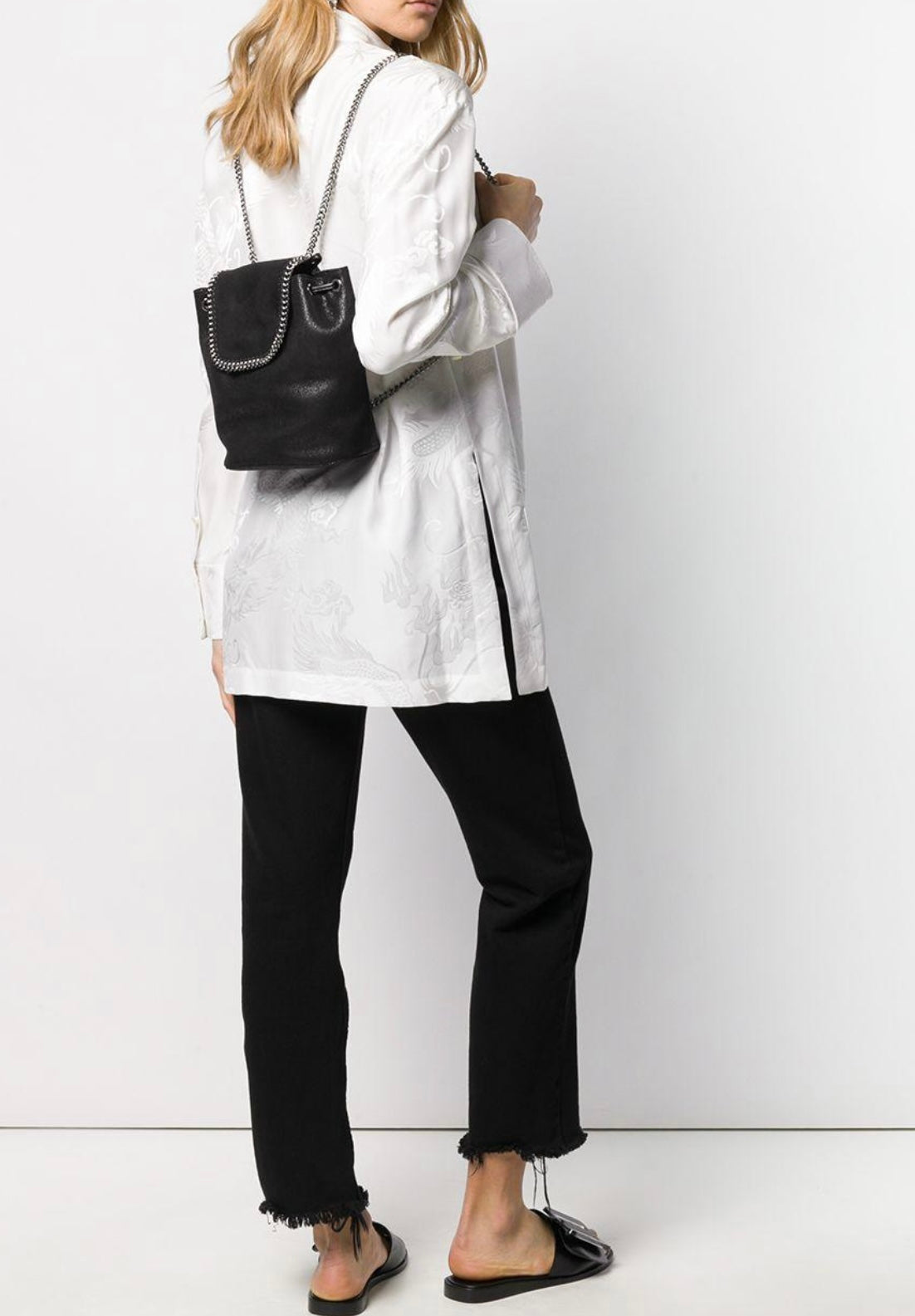 Stella McCartney Black Mini Falabella Backpack