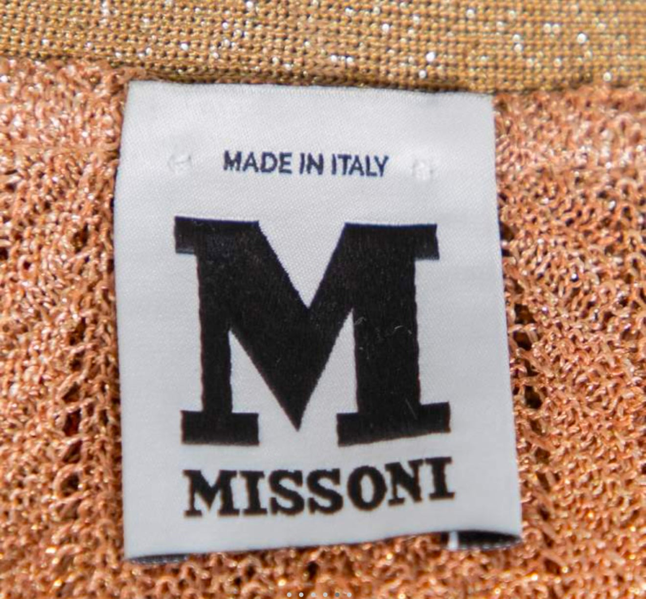 Missoni - Missoni Gold Lurex Knit Wave Pattern Button Front Cardigan