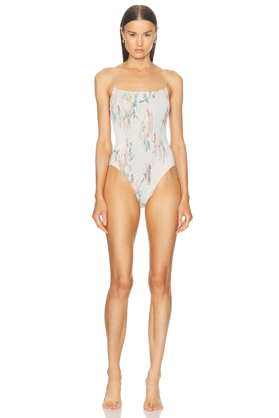 TOTEME smocked one piece bathing suit in washed floral