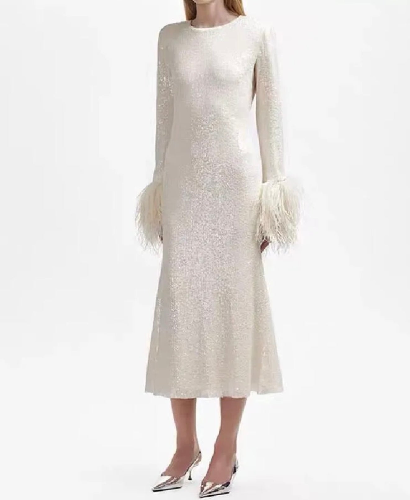 Self-Portrait - Sequin Feather Dress