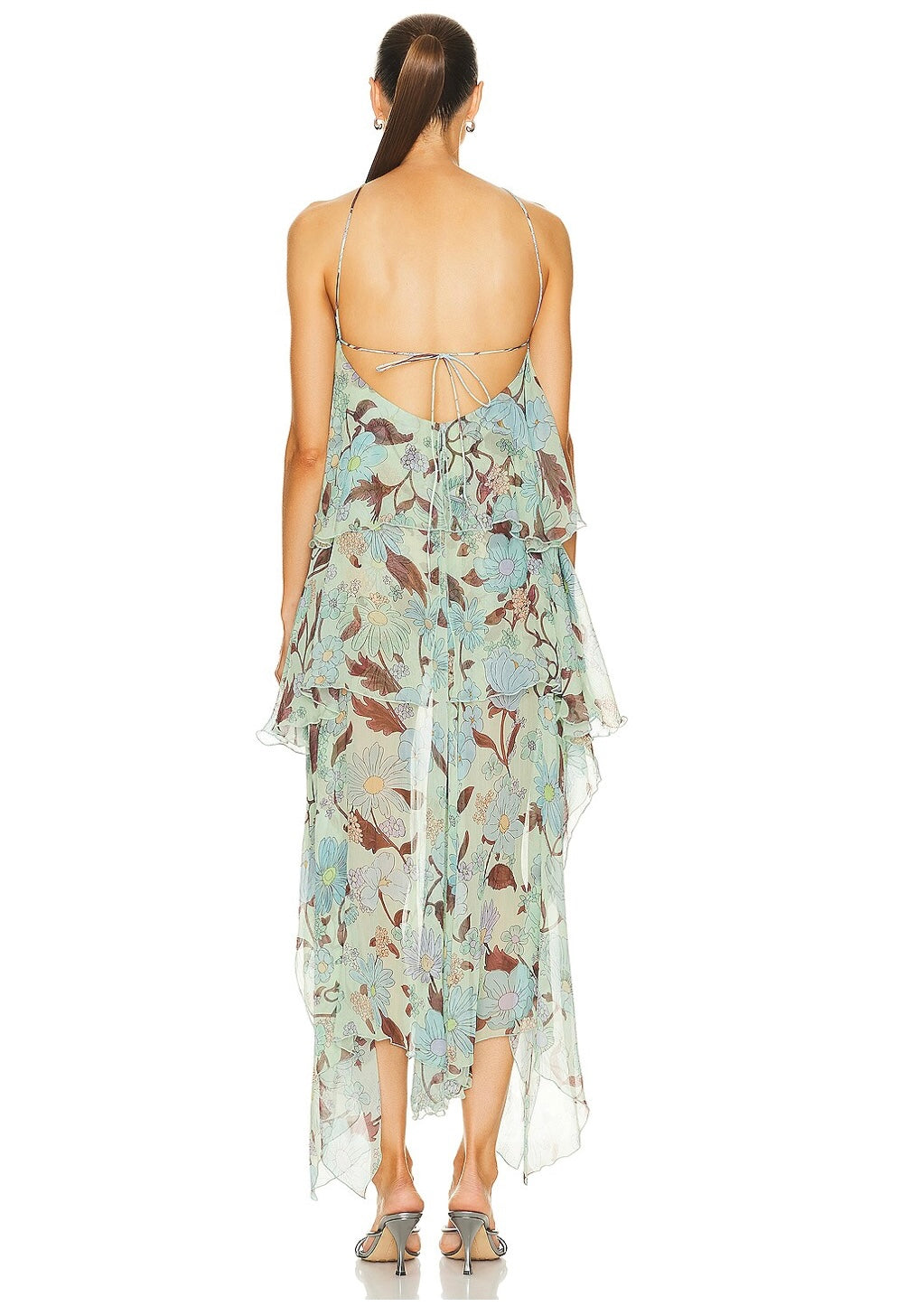 Stella McCartney Garden Print Frill Long Dress