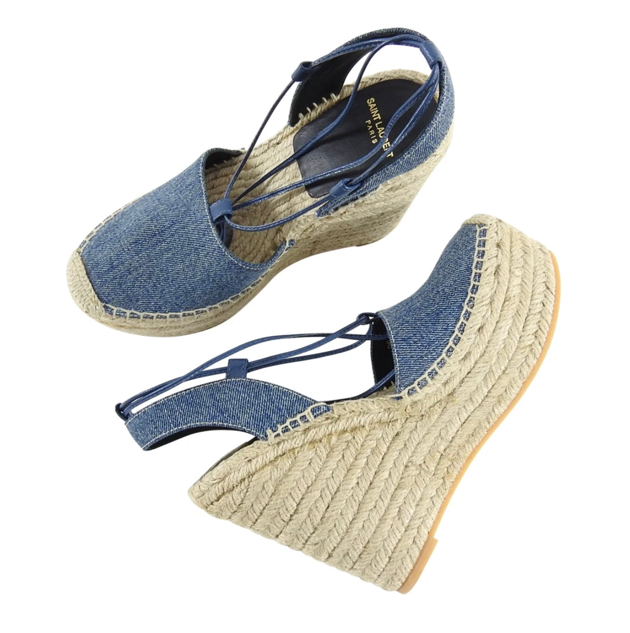 Saint Laurent - Denim Espadrille Wedge