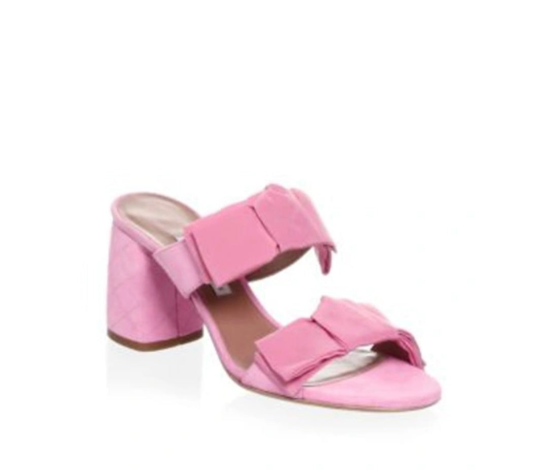 TABITHA SIMMONS pink bow suede sandals