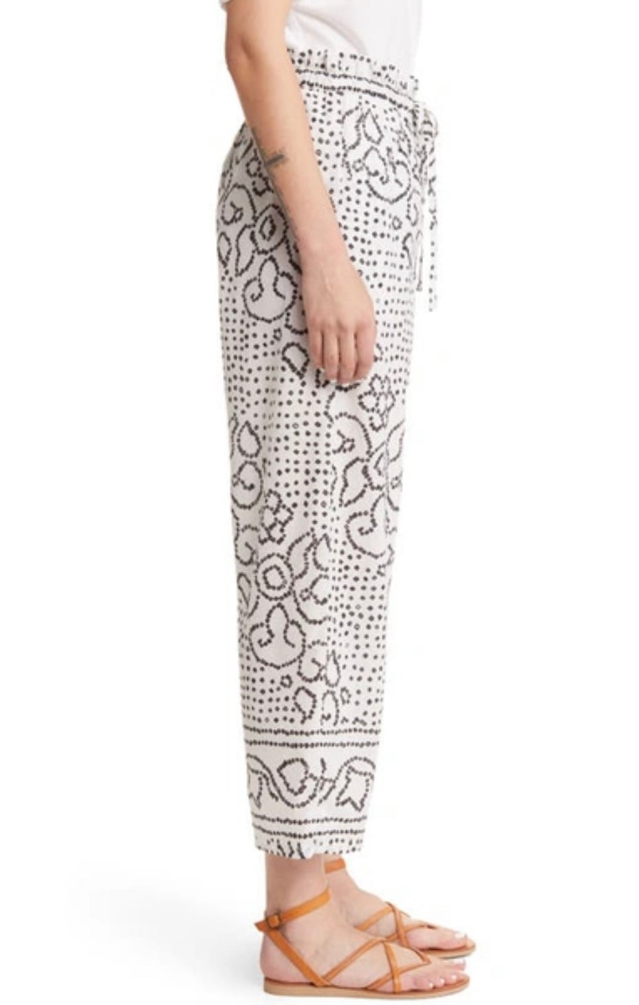 XIRENA - MICAH BLOUSE & TALYN GEO-PRINT CROPPED WIDE-LEG PANTS IN WHITE JEWEL