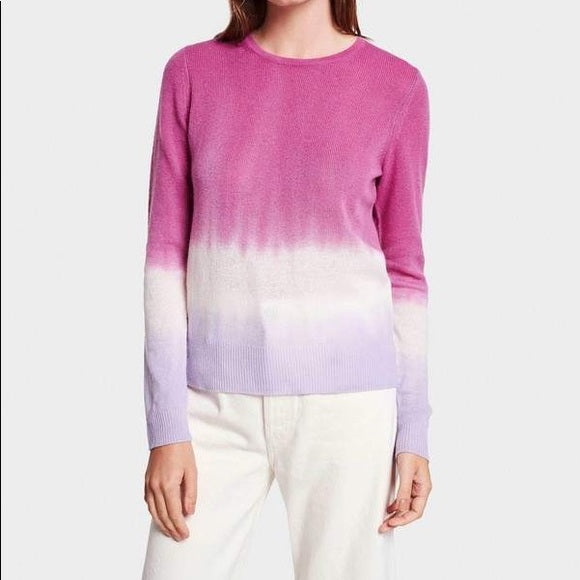 WHITE + WARREN pink ombre sweater