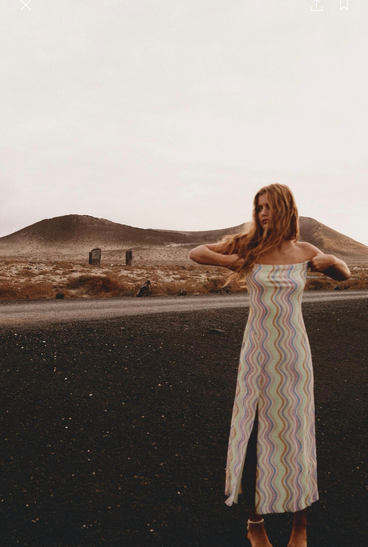 ZARA -TULLE PRINTED STRAPLESS DRESS