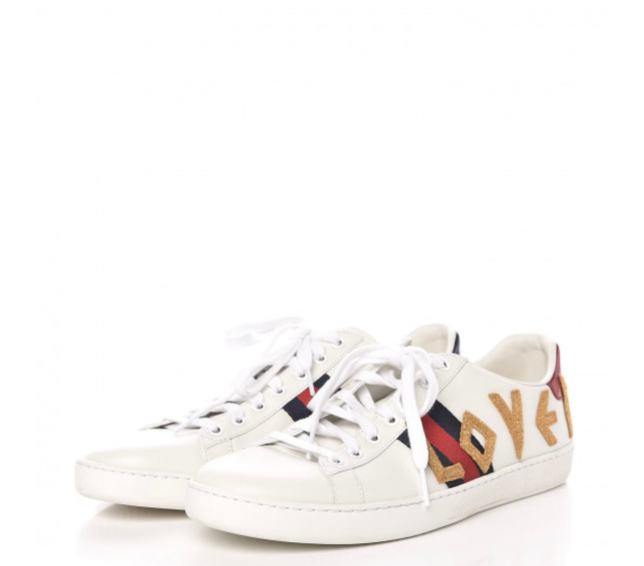 GUCCI
MENS Calfskin Nappa Web LOVED Embroidered Ace Sneakers