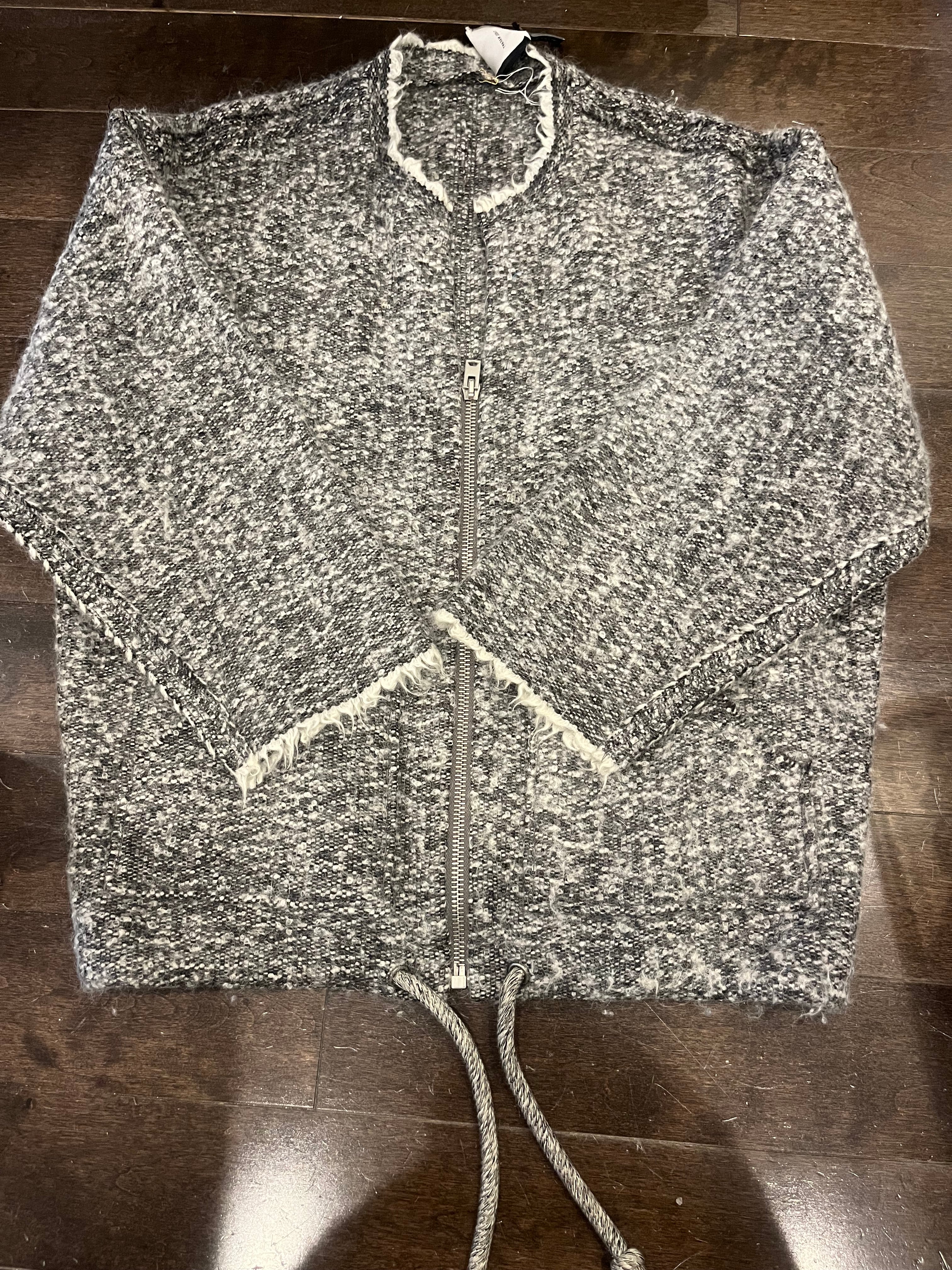 ISABEL MARANT mixed grey wool zip jacket