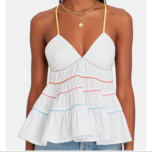 Staud V-Neck Sleeveless Crop Top