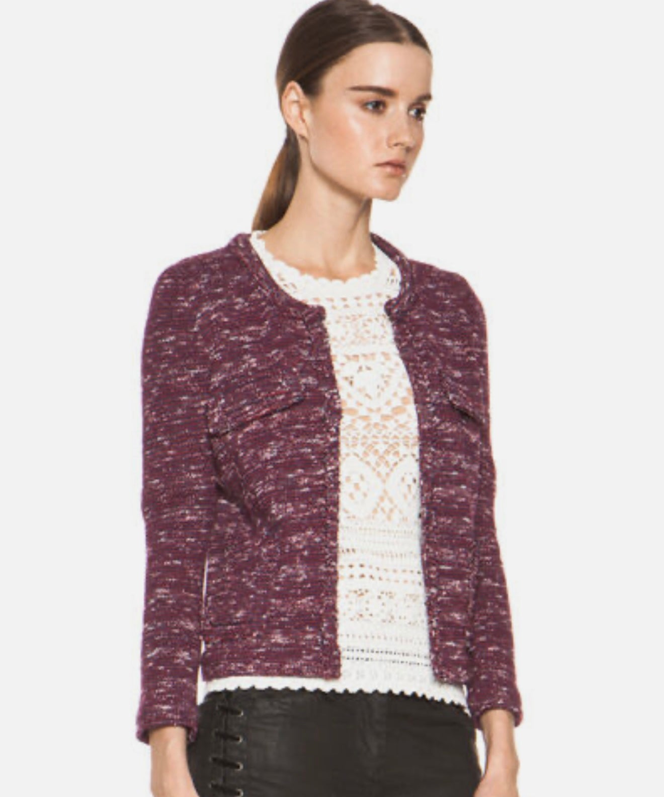 ISABEL MARANT ETOILE blue/red/white knit cardigan style jacket