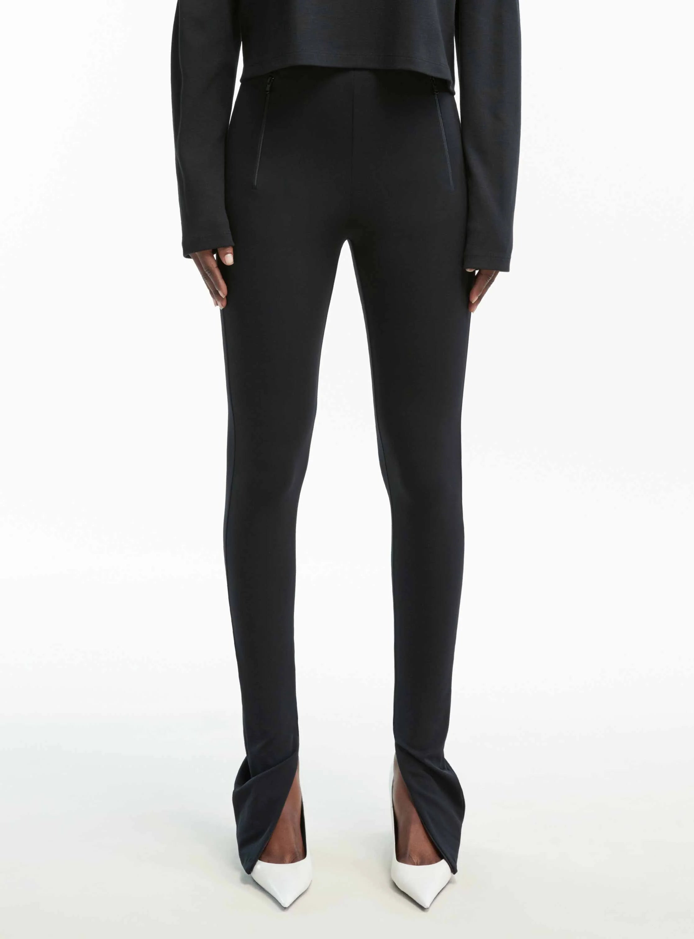 Wardrobe NYC black scuba dress pants