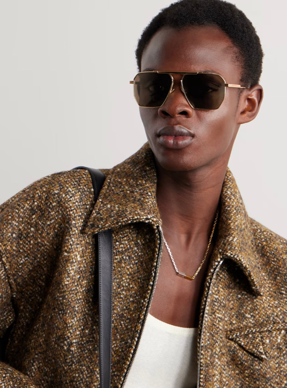 BOTTEGA VENETA EYEWEAR
Aviator-Style Gold-Tone Sunglasses