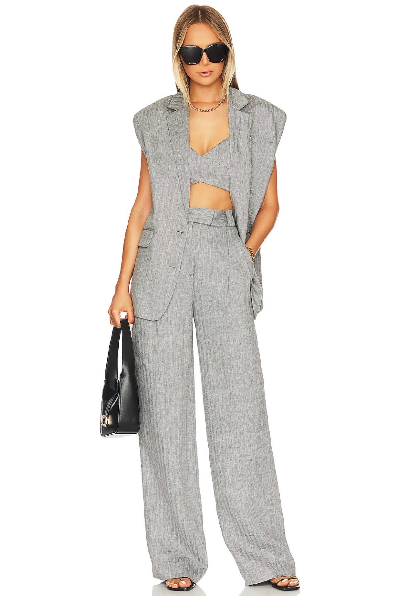 SHONA JOY herringbone vest and pants set
